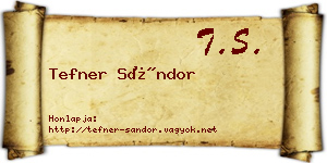 Tefner Sándor névjegykártya