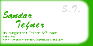 sandor tefner business card